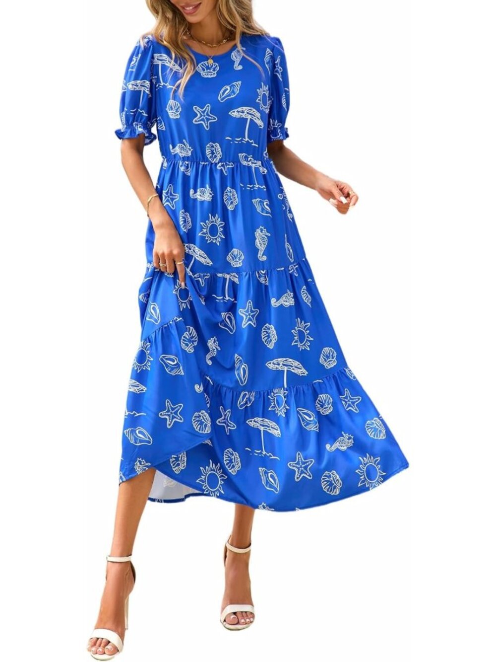 Floral Short Sleeve Midi Dress for Women | Summer Casual Chic Outfit